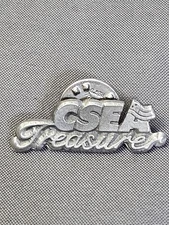 CSEA Treasurer Lapel Pin Silver Tone Metal Union Badge Tie Tac Clutch Back Small