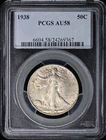 1938 50C Walking Liberty Half Dollar PCGS AU58