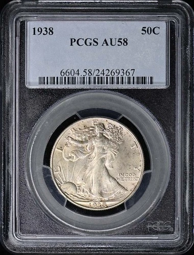 1938 50C Walking Liberty Half Dollar PCGS AU58