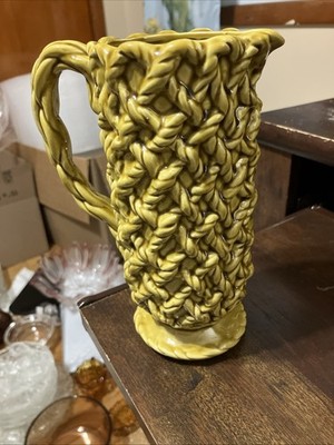 Inarco Weave/ Rope Pitcher; Approximately 8 Inches Tall