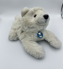 Vintage Rare 1985 Dakin Plush Stuffed White Snow Wolf Full Body Hand Puppet