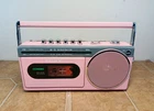 Vintage Sony CFM-120 Cassette-Corder Radio AM/FM *PINK* TESTED RARE HTF WORKING