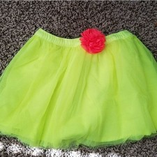 Genuine Kids Girl's Fluorescent Yellow Tulle Skirt Elastic Waist Size 5T