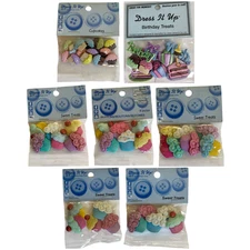 Dress It Up Birthday Treat Buttons Cupcake Sweet Cake Gift Wish Bday YOU CHOOSE