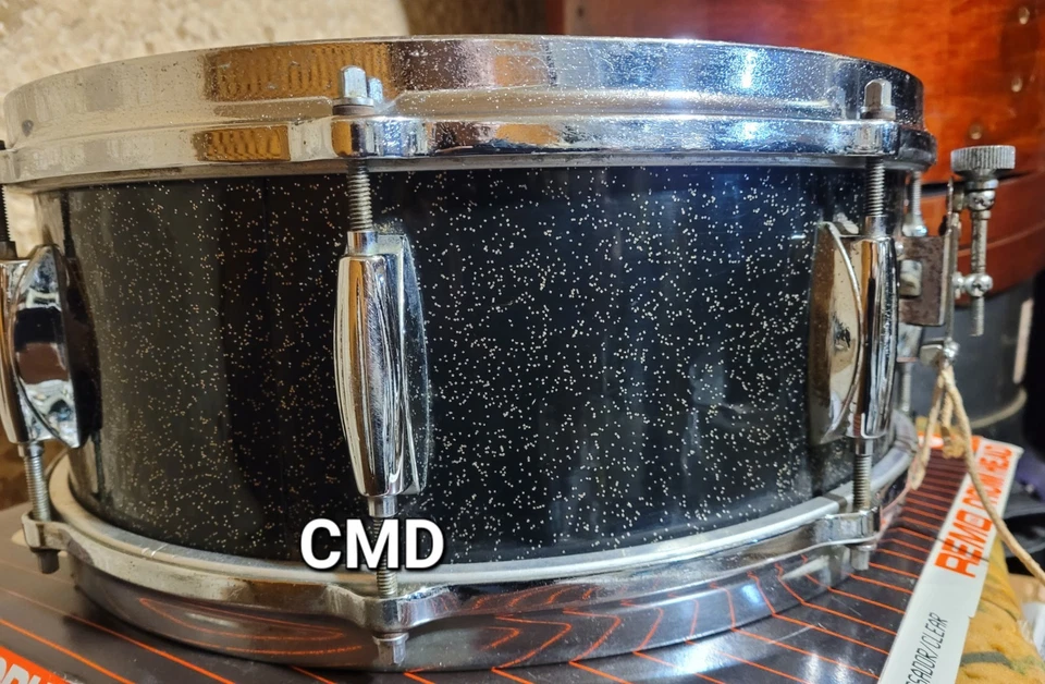 RARE VINTAGE GRETSCH ROUND BADGE 5.5X14 ANNIVERSARY SPARKLE SNARE DRUM EARLY 60s - Image 4 of 4