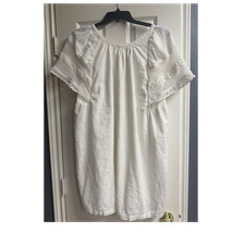 Old Navy Women's Cream Crochet Lace Flutter Sleeve Dress Large Boho Cottagecore