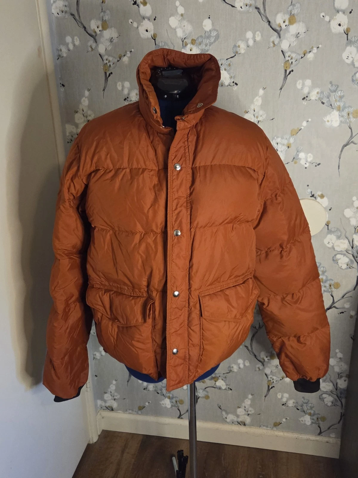 Vintage Frostline Kit Mens M Down Puffer Jacket Orange 70s 80s USA Hiking Ski - product detail image 1