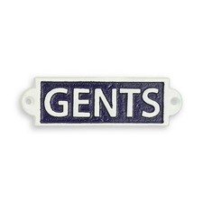 9932818 Iron Door Plaque Toilet Sign Gents Vintage 5X16.3Cm