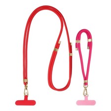 Adjustable Phone Crossbody Lanyard and Wrist Strap Lanyard Kit, Red