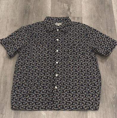 Knickerbocker NYC Button Up Shirt Comma Camp Tripper Navy Mens M