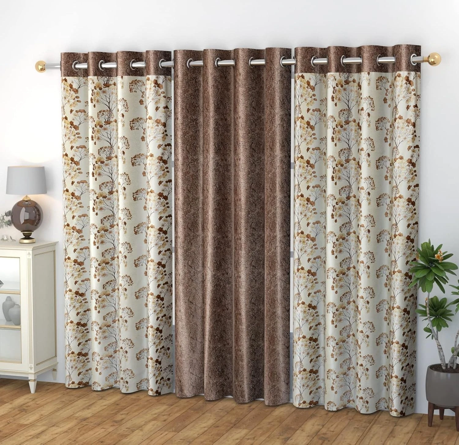 New 9FOOT Long Eyelet Door Curtain Set 3 Pack
