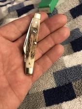 Vintage Hen & Rooster322-DS   2 Blade Stag Half Congress Knife Pocket