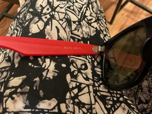 Vintage Ray-Ban klassische Wayfarer-Sonnenbrille Damen 1980er Jahre rot schwarz G15 GLÄSER B&L - Bild 6 von 8