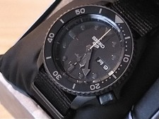 Seiko 5 Sports SBSA025 Orologio Subacqueo Automatico Uomo Orologio Tutto Nero Street
