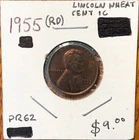 1955 United States Lincoln Wheat Rev. Cent 1C (Proof) (RD)