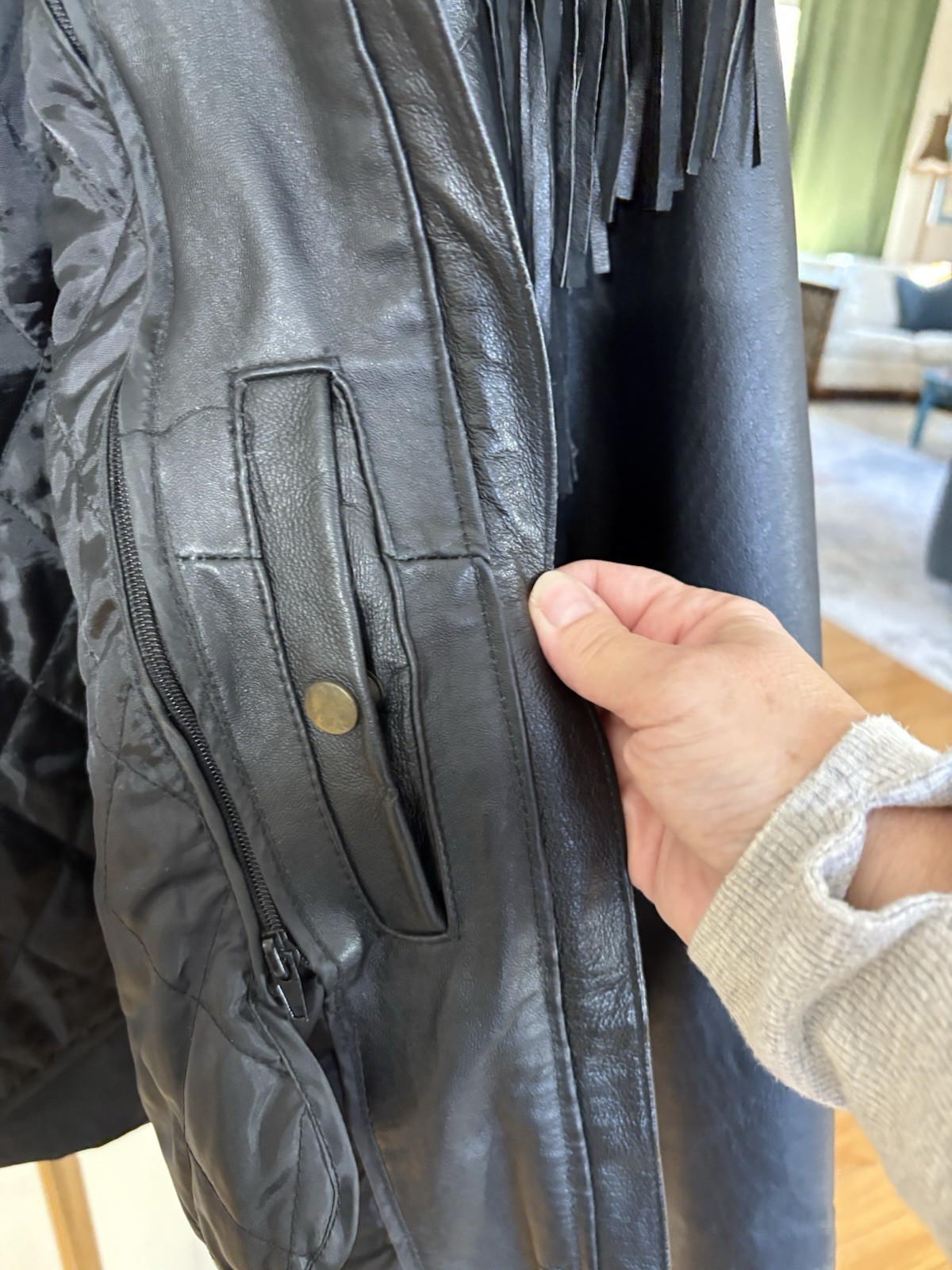 USA Bikers Dream Apparel size XXXL Women Black Leather Fringe Biker Jacket