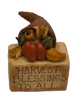 2004 Blossom Bucket Suzi Skoglund Cornucopia "Harvest Blessings To All" Figurine