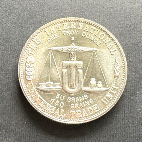 Hoffman 1974 One Troy OZ Universal Trade Unit .999 fine Silver Uncirculat Bright