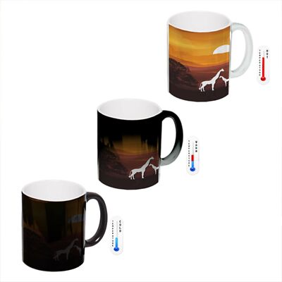 Baby Giraffe Nature Preserve Coffee Mug Color Changing Heat Morph Black