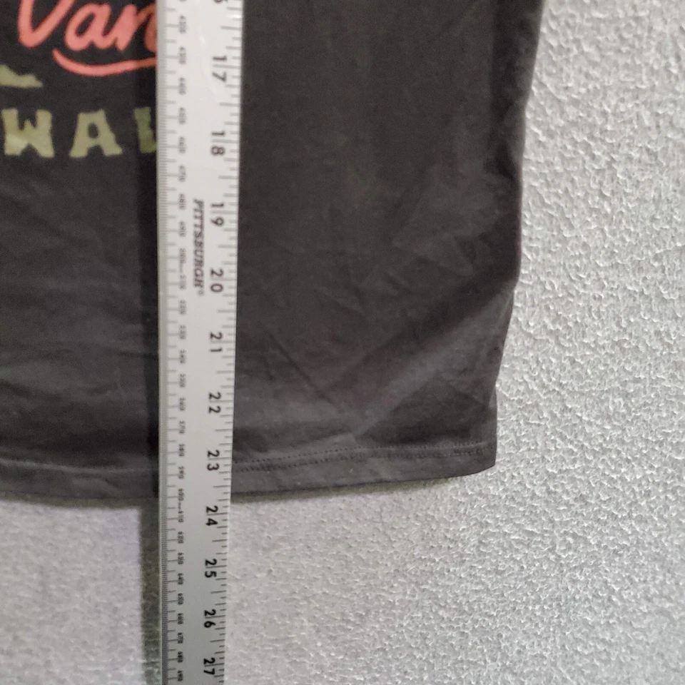 Camiseta VANS Niñas Top XL Negra Calavera Palmeras Fuera de la Pared Gráfico Timbre Camiseta Foto 3 de 4