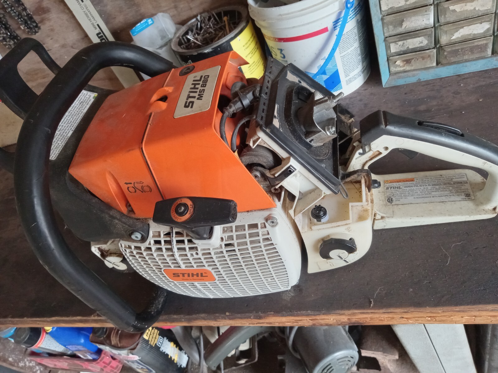 stihl ms880 chainsaw FOR PARTS. engine seized eBay