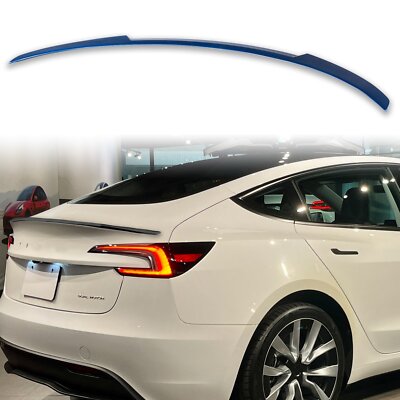 Painted ABS Rear Trunk Spoiler For Tesla Model 3 23-24 Deep Blue Metallic PPSB