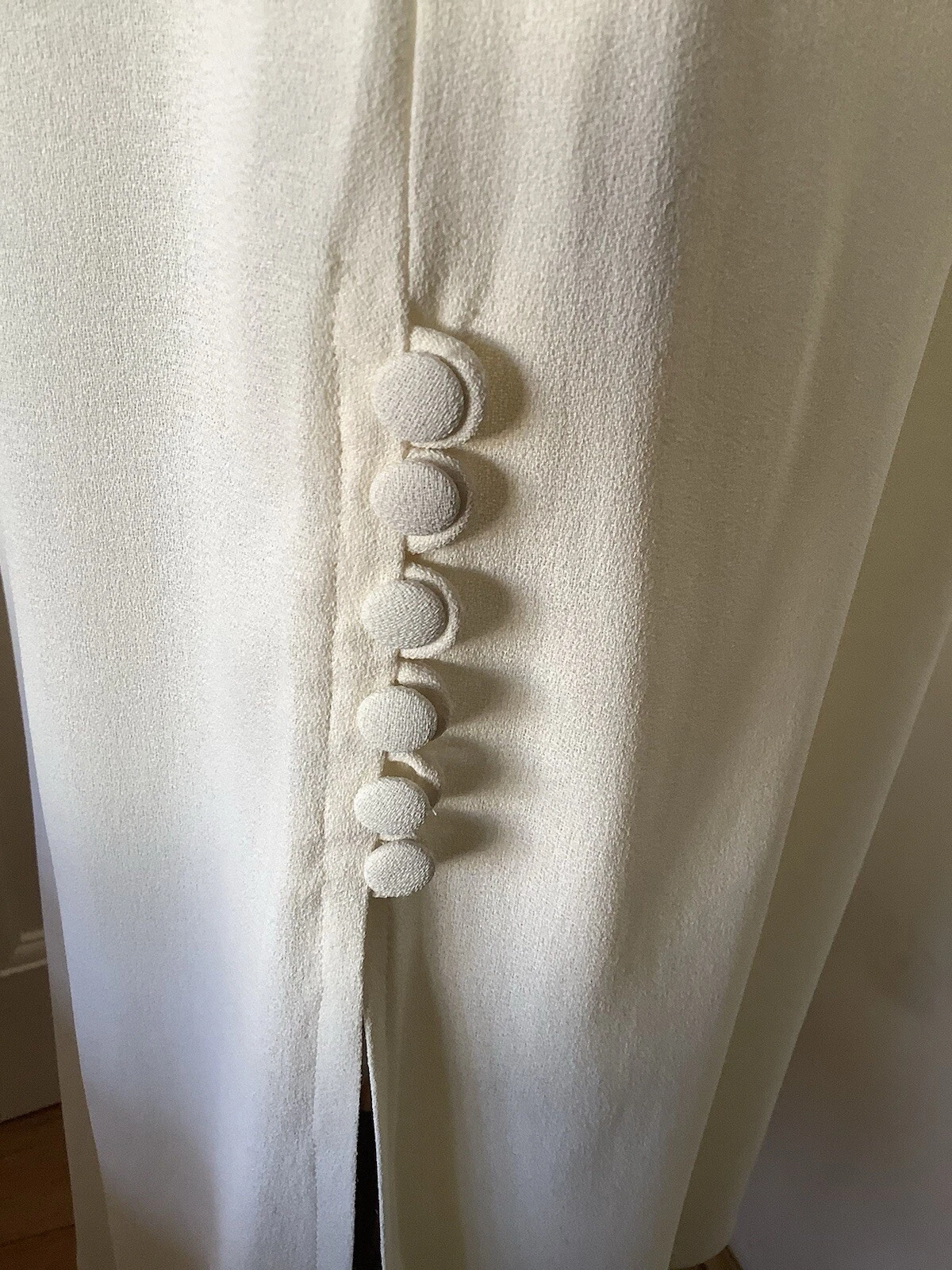 OFF WHITE ABITO LUNGO MAXI ECRÙ AVORIO BIANCO SPORCO VINTAGE ANNI 60 70 UNICO RARO UNICO S M