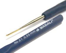 Yabal H&auml;kelnadeln mit Goldener Spitze und elastischem Stiel 0,55mm No. 21
