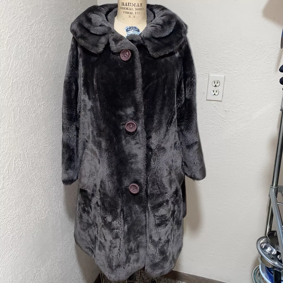 VTG Borgana Styled By Sportowne Cinderella Fashions Faux Fur Coat Size Med  D Bwn | eBay