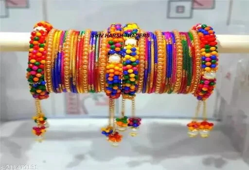 Silk thread bangles with latkan sale