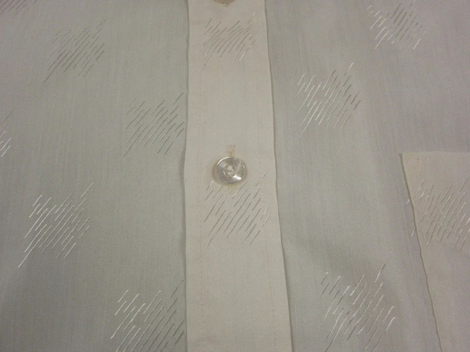 Camisa ENRO De Colección Para Hombre Extra Grande XL Crema Disco Ocio Cuello Largo Años 70 Foto 4 de 4