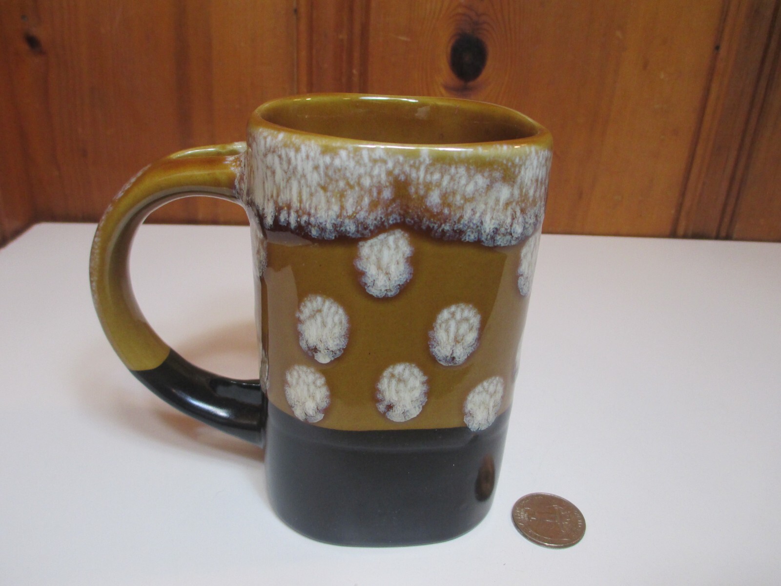 Perdido Key FL Souvenir 14oz Coffee Mug Drip Glaze Brown Black White Dots NEW eBay