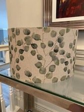 Handmade Lampshade in a watercolour leaf print, eucalyptus, various sizes 