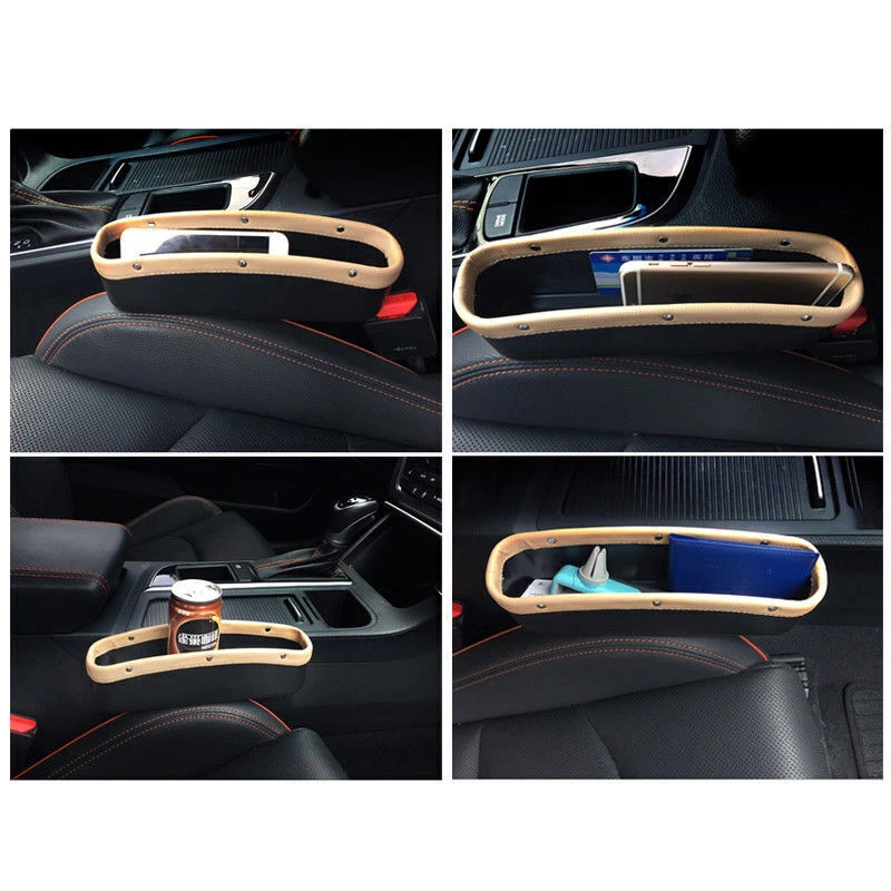 Caja de almacenamiento de grietas para asiento interior de automóvil consola hueca organizador de bolsillo deslizable Foto 4 de 4