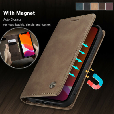 Hülle für iPhone 17 16 15 14 13 Pro Max 12 11 8 Magnet Tasche Handy Schutz Case