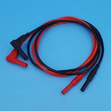1Pair Silicone 13AWG Male to Female Right Angle 4mm Banana Plug Cable Connector