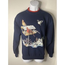 Vintage Grandma Sweater Jerzee Large Cardinal Crewneck Sweater Made In USA