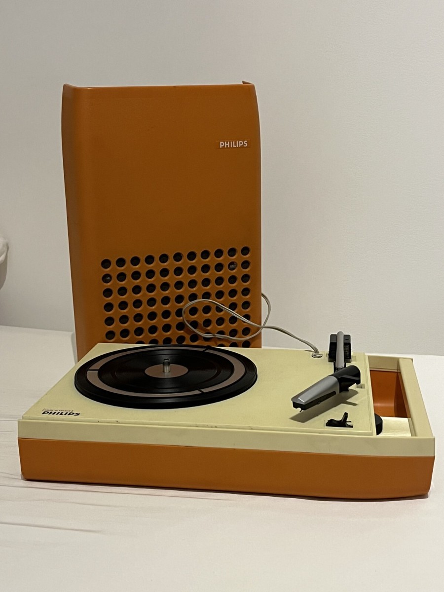 SPKパブミラー Vintage 70s Philips Portable 103/113 (?) Record Player With