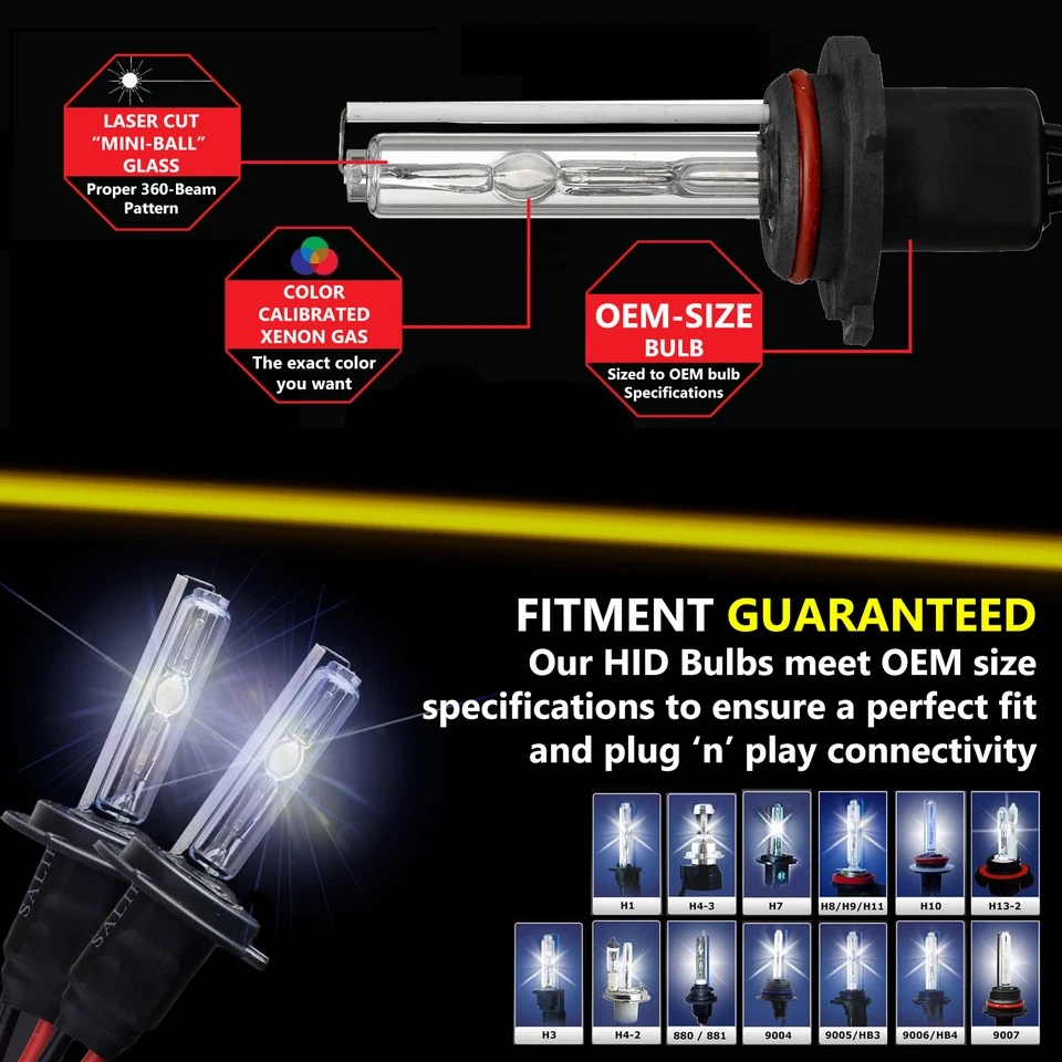 Kit de luces de xenón Autovizion HID para asiento Scion Smart Saturn Shelby H11 9006 H4 Foto 3 de 4