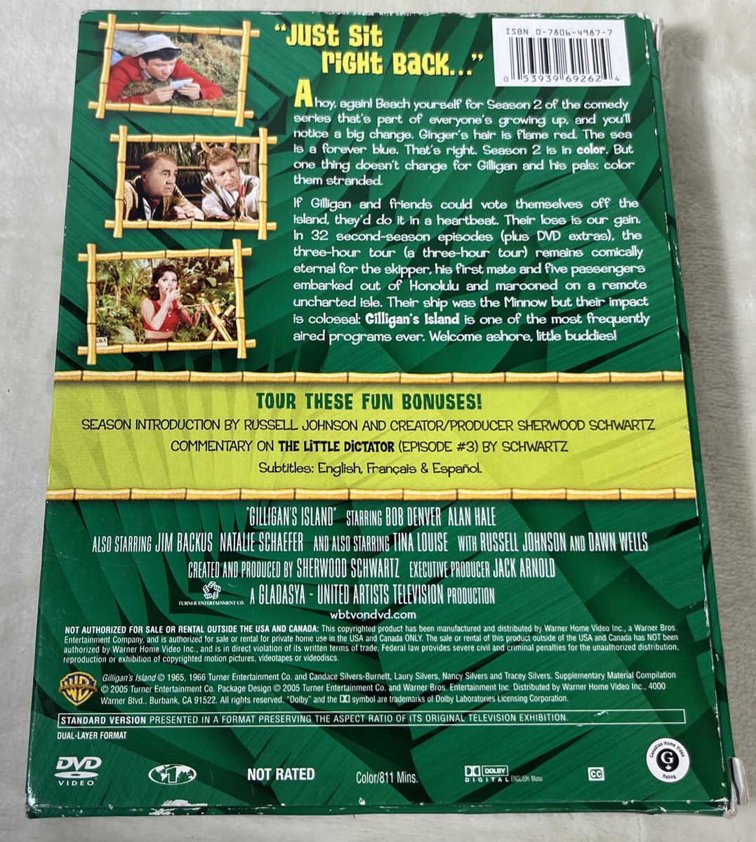 Gilligan's Island Complete Second Season DVD 2005 Warner Bros Bob