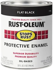 7776502 Protective Enamel Paint Stops Rust, 32-Ounce, Flat Black, 1 Quarts (P...