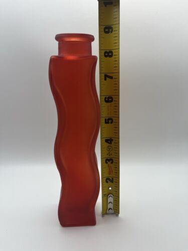 Vintage IKEA Skämt Red Vase 8" Wavy Squiggle Curvy Skamt Bud 90s Vtg Glass MCM - Picture 5 of 6
