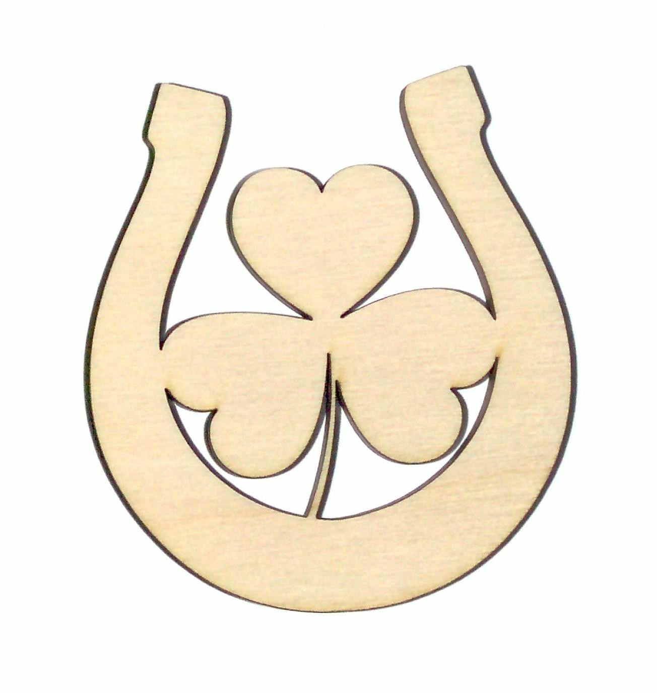 Double Luck Unfinished Wood Shape Cut Out DL4151 Crafts Lindahl Woodcrafts