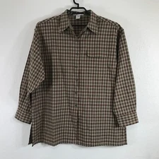 Vintage 90s Geoffrey Beene Sport Shirt 16 Barn Work Heavyweight Outdoors Plaid