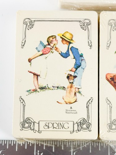 Vintage Norman Rockwell Trump Playing Cards Sealed NOS Retro Seasons - Picture 3 of 8