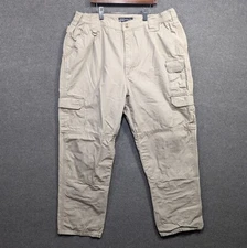 5.11 Tactical Cotton Canvas Pants Mens 38x32 (34x29) Cargo Khaki Elastic Waist