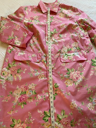 Jones New York Signature Reversable Pink/Floral Raincoat 100% Cotton READ - Picture 7 of 13