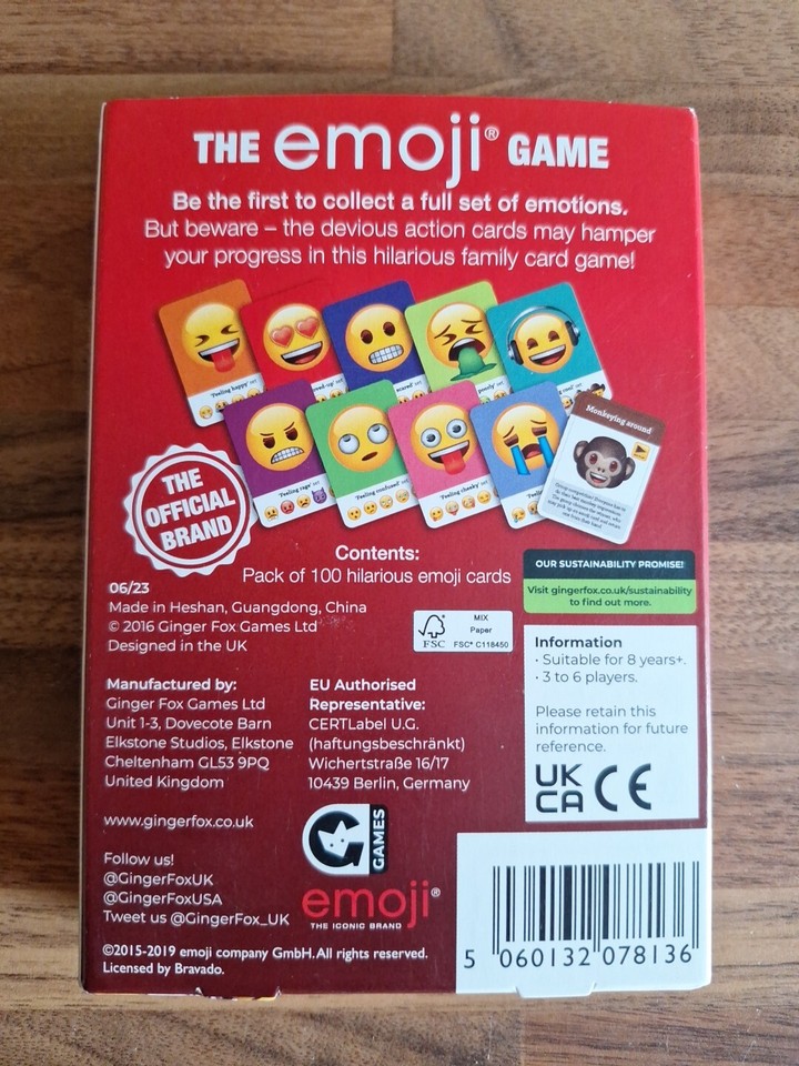 Brand New Sealed Ginger Fox The Emoji Game Card Game Family Travel