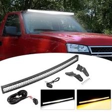 52'' Strobe LED Light Bar+Roof Mount+Wire 4 Mode for Silverado/Sierra 1500 99-06