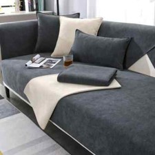 Simplized Solid Chenille Sofa Cover for Living Room Non-Slip Sofa Cushion Cover